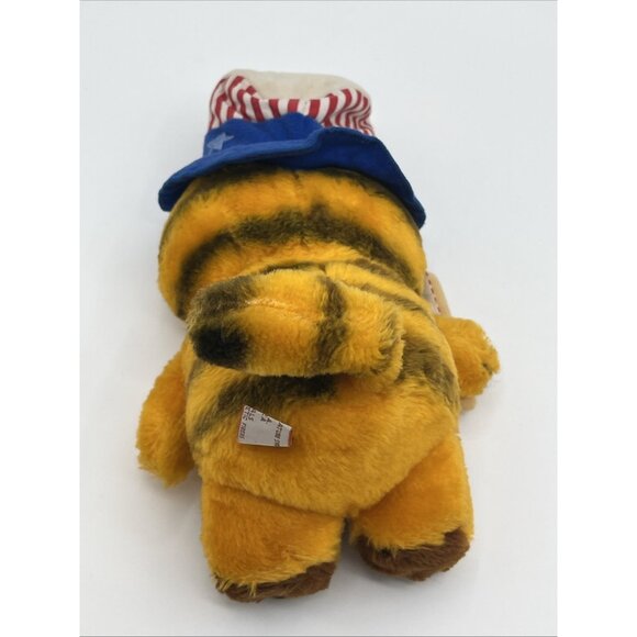 Vintage 1981 Dakin Garfield Patriotic Uncle Sam Plush Stuffed Animal 10" Flag - Picture 11 of 13